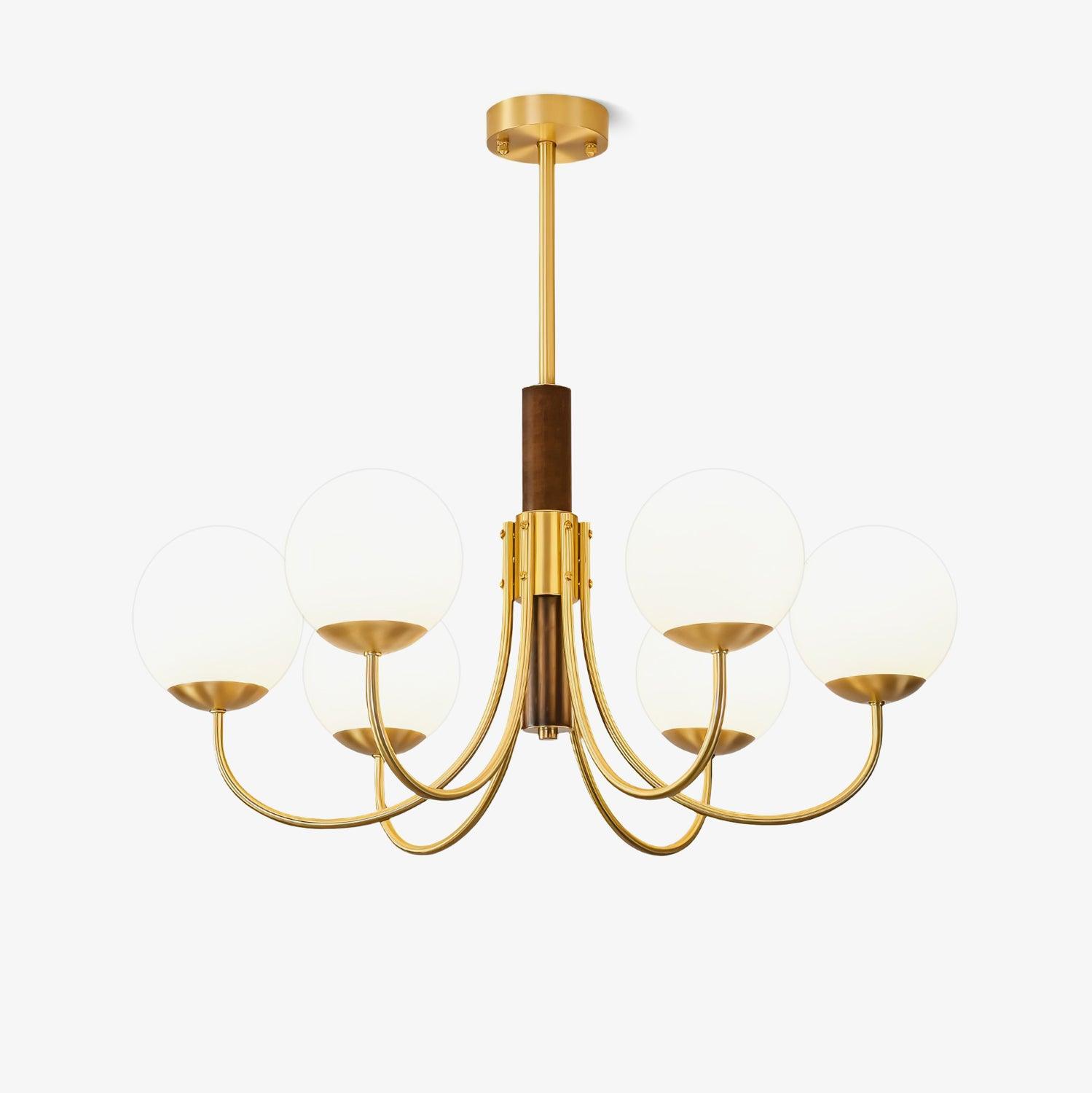 Midas Touch Walnut Sphere Chandelier