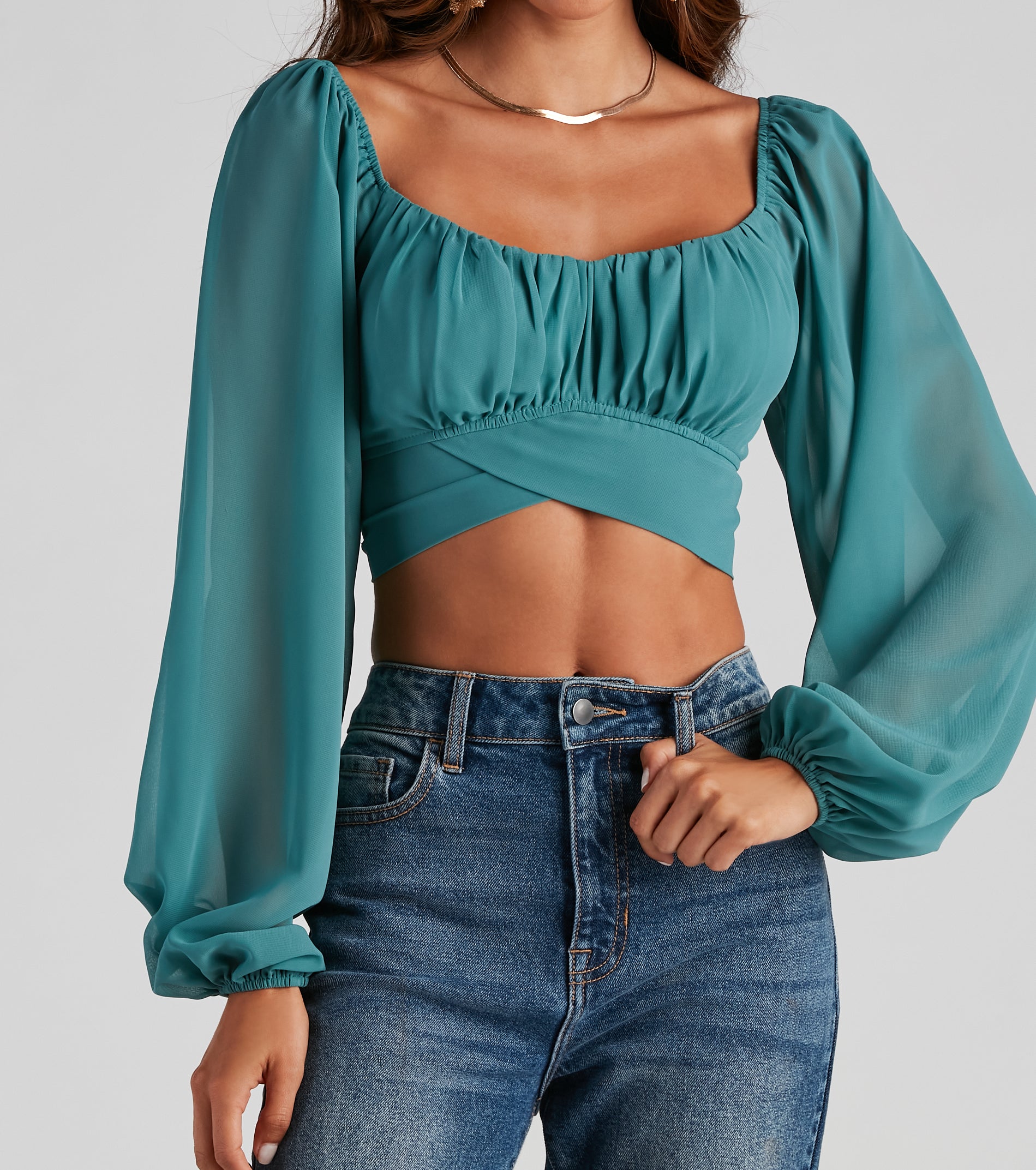 Such A Daydream Chiffon Crop Top