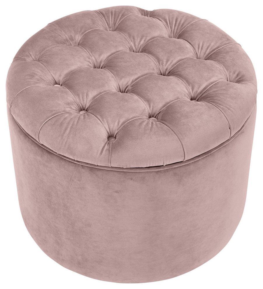 Queen Mauve Velvet Storage Ottoman   Blush   Transitional   Footstools And Ottomans   by First of a Kind USA Inc  Houzz