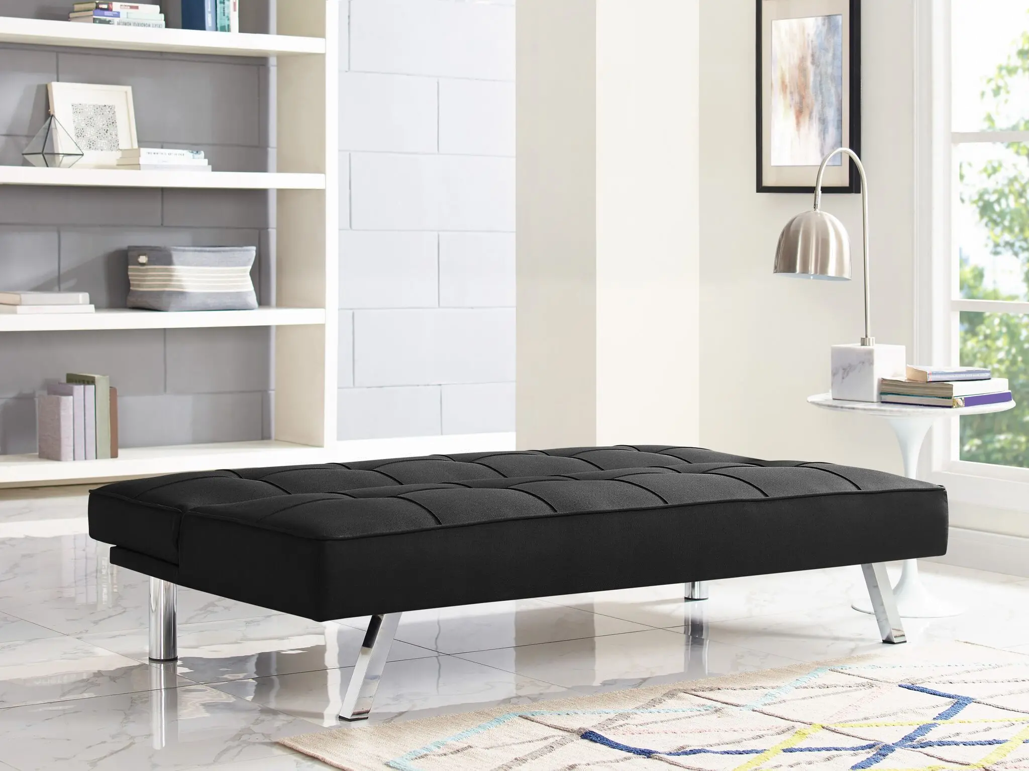 Carly Black Serta Convertible Sofa Bed