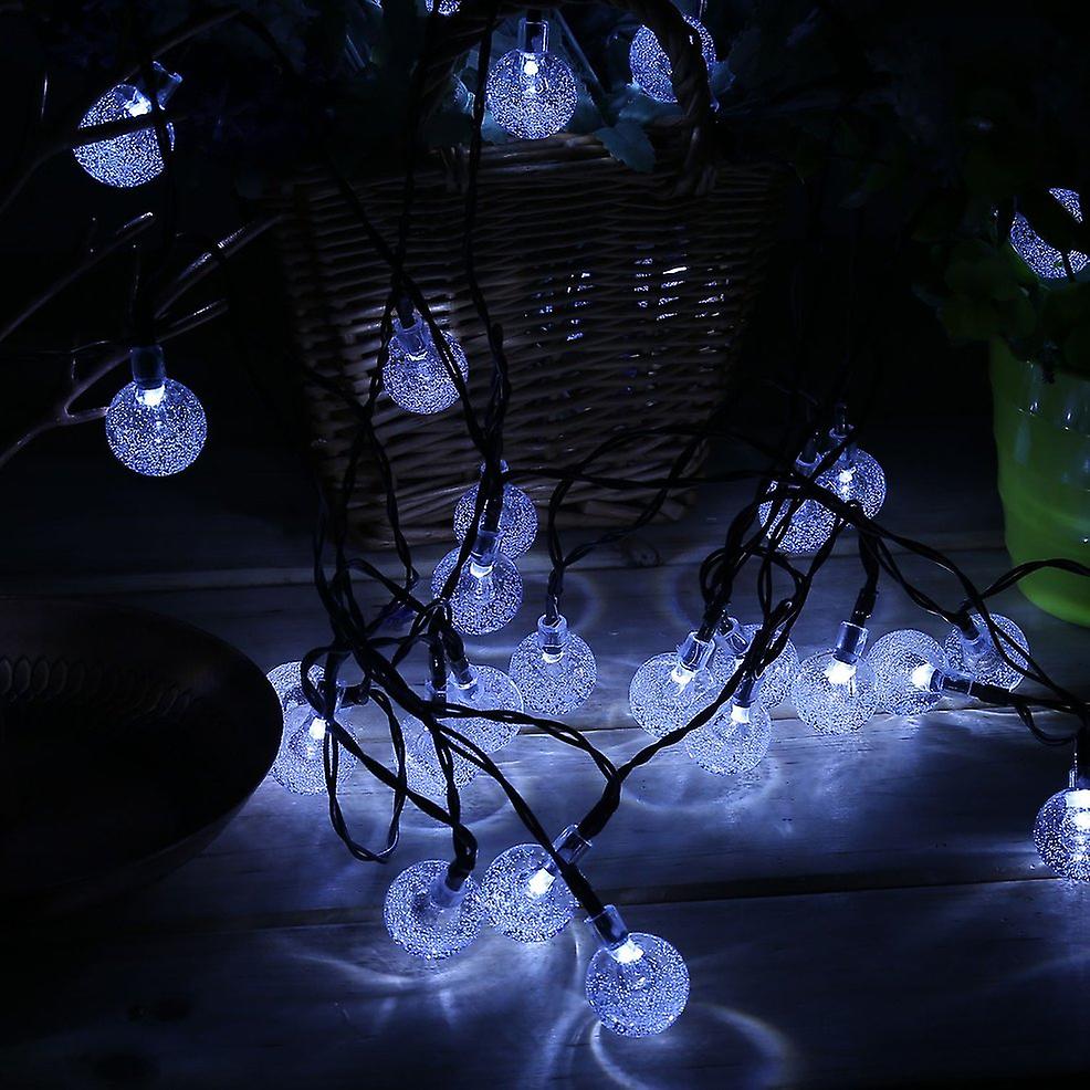 30led Garden Patio Solar Power Fairy Bubble String Crystal Ball Globe Lights