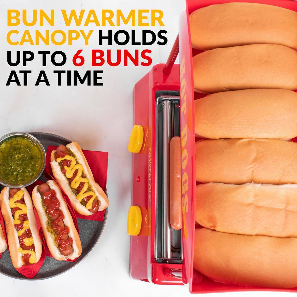 Nostalgia Hot Dog Roller and Bun Warmer 8-Hot Dog and 6-Bun Capacity NHDR8RY