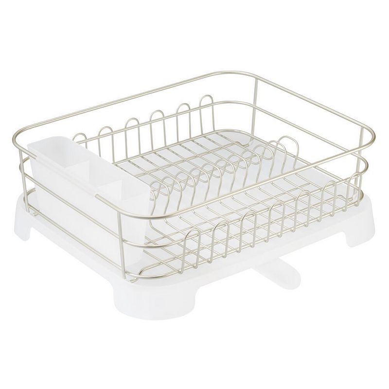 mDesign Large Kitchen Counter Dish Drying Rack with Swivel Spout