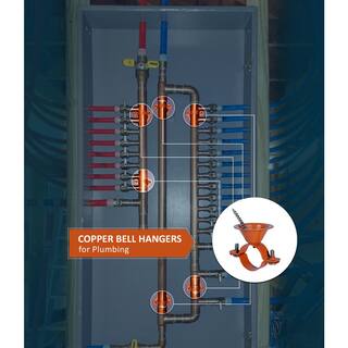 The Plumber's Choice 12 in. Pipe Bell Hanger in Copper Plated Steel (10-Pack) 12HBECP-10