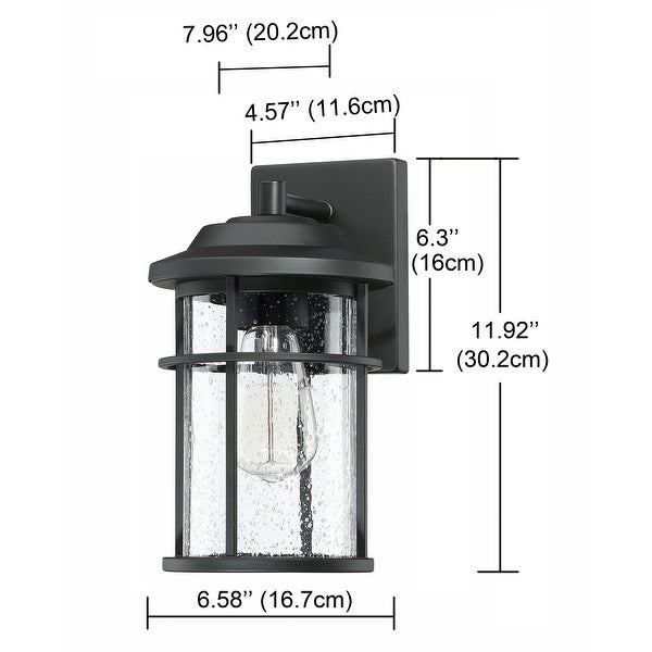 1 Light Black Coastal Barn Dome Outdoor Wall Lantern Clear Glass Shopping - The Best Deals on Outdoor Wall Lanterns | 39367998