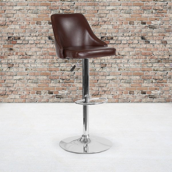 Modern Height-adjustable Chrome Barstool - 18