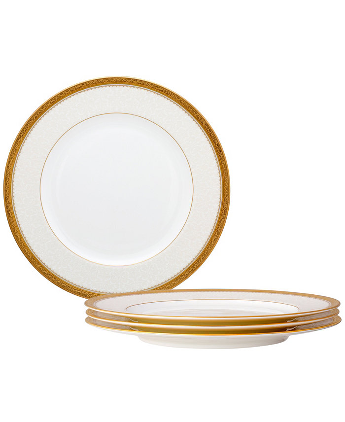 Noritake Odessa Gold Set of 4 Dinner Plates Service For 4