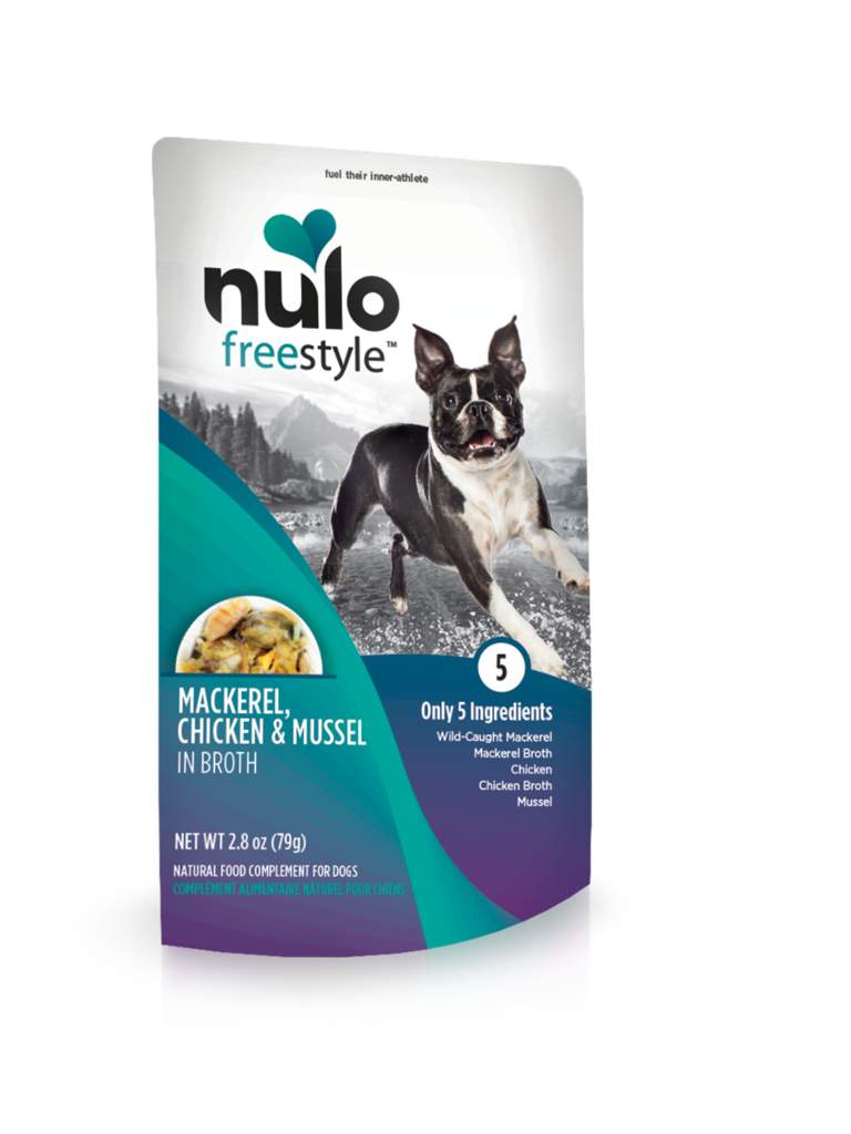 Nulo Freestyle Mackerel， Chicken， and Mussel in Broth Dog Food Topper