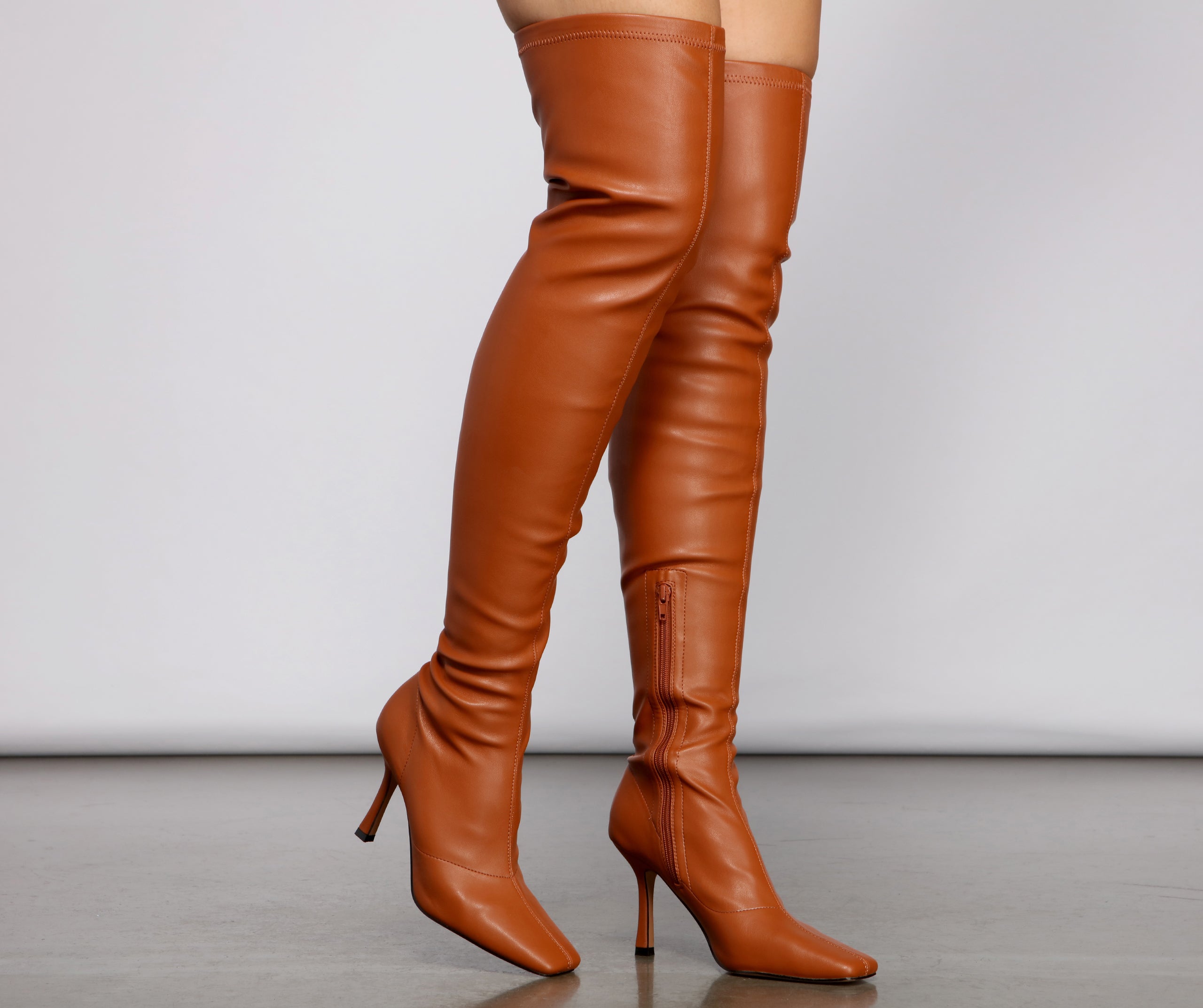 Level Up Thigh High Faux Leather Boots