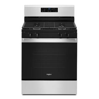 Whirlpool 5 cu. ft. 30 in. 4-Burner Freestanding Gas Range with 2-SpeedHeat Burners in Stainless Steel WFG515S0MS