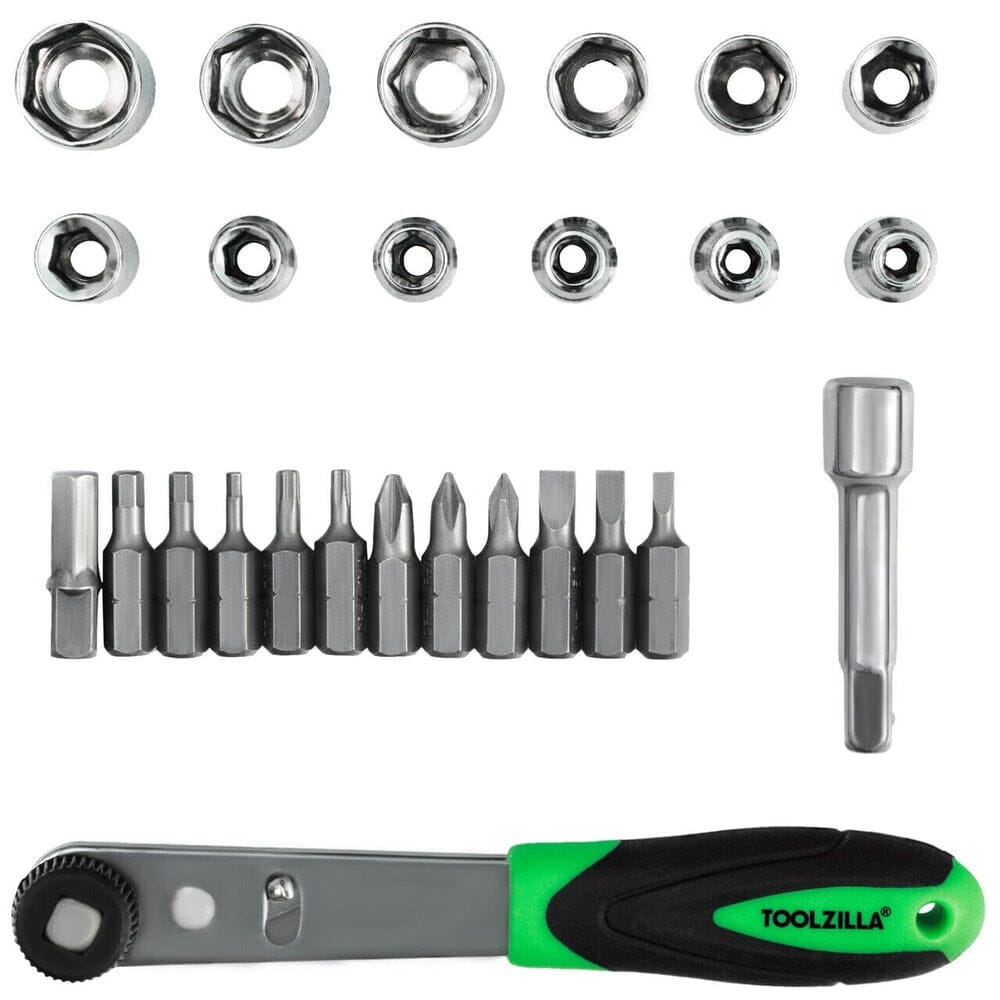 TOOLZILLA 26 Piece 1/4 Inch Drive Socket Set