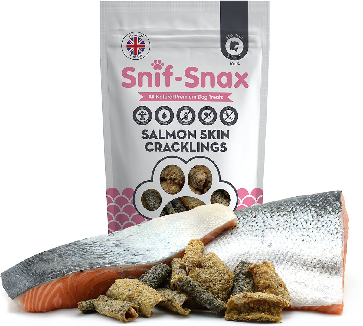 Snif-Snax Smoked Salmon Skin Cracklings Dog Treats