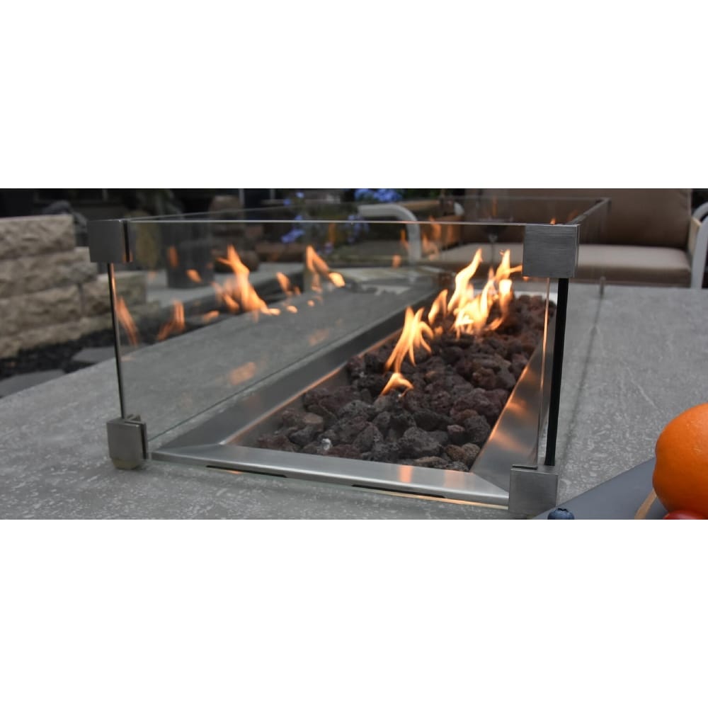 Elementi Outdoor Granville Fire Pit Rectangle Wind Screen 43 x 13\