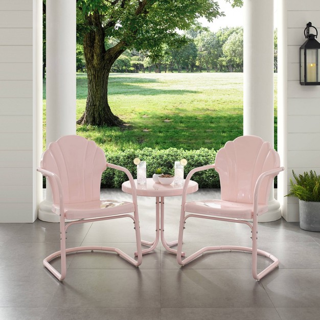 3pc Tulip Seating Set Pink Crosley