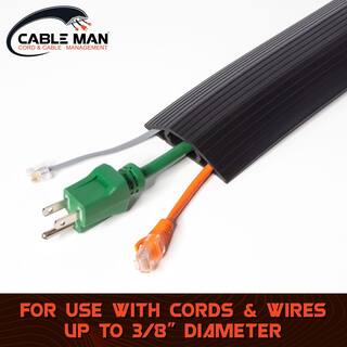 CABLE MAN 5 ft. Residential Grade 3-Channel Black Wire Cord and Cable Protector 6000-5C