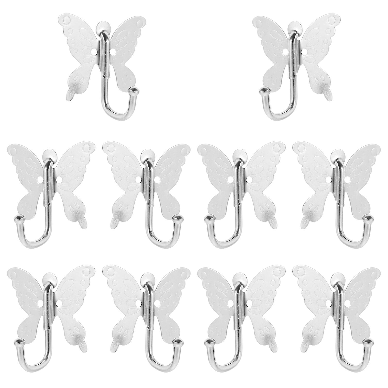 1 Set Butterfly Wall Hook Stainless Steel Wall Hanger Butterfly Wall Hanger