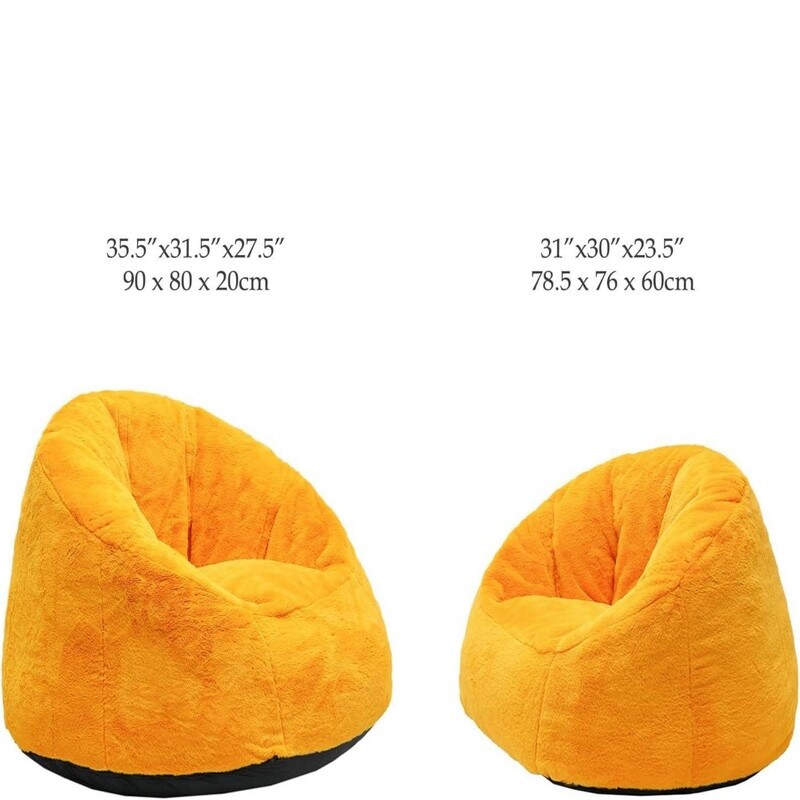 Large Bean Bag Chair 37in Soft Faux Fur