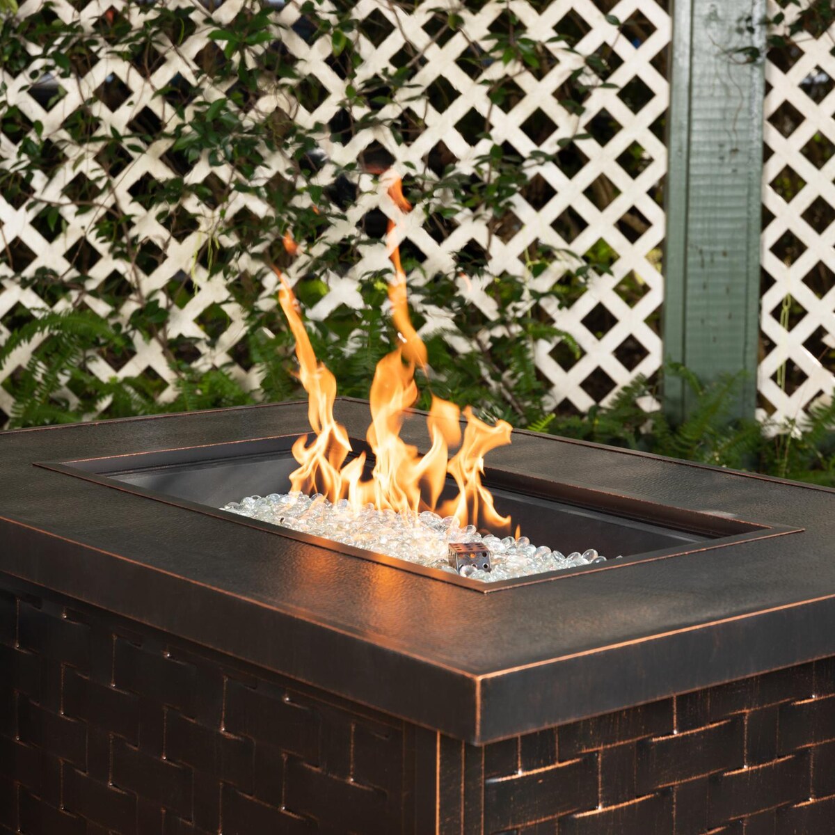 Ultimate Patio Magnolia Way 48-Inch Rectangular Aluminum Propane Fire Pit Table