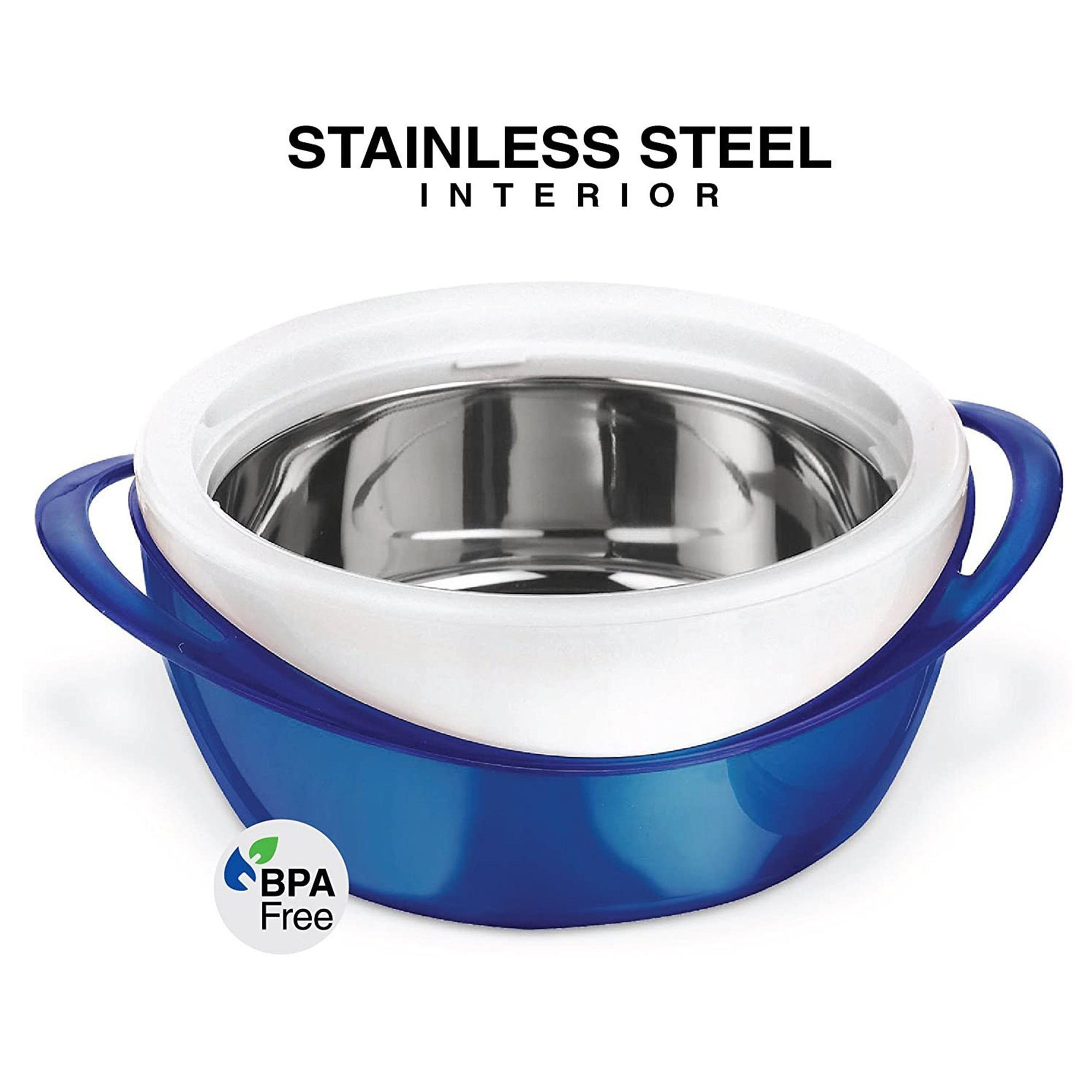 Pinnacle Thermoware 2.6-Qt Stainless Steel Bowl Insulated Food Container， Blue