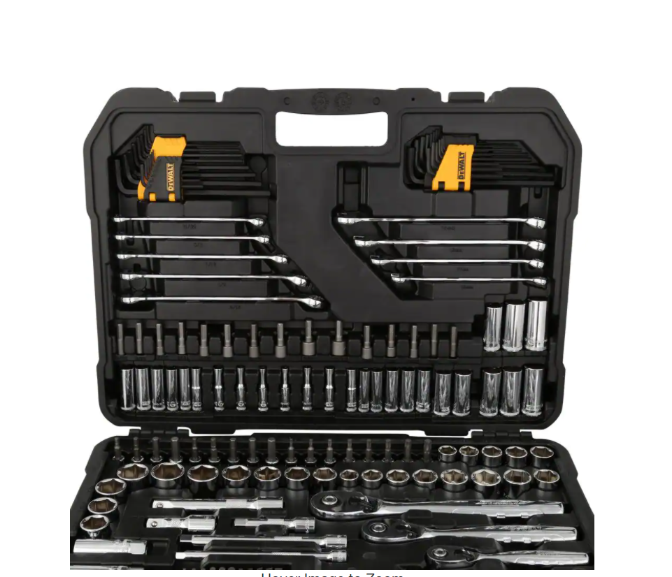 DEWALT DWMT75000 1/4 in.， 3/8 in.， and 1/2 in. Drive Polished Chrome Mechanics Tool Set (200-Piece)