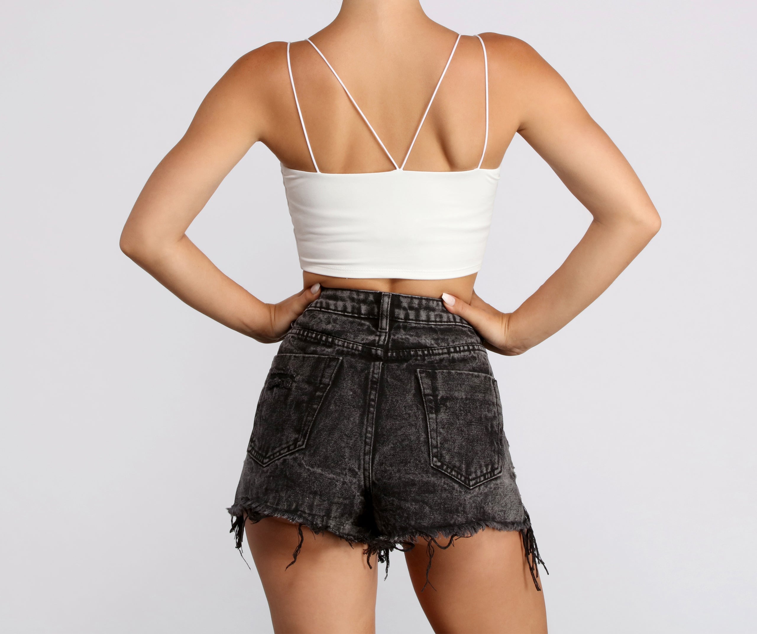 Double Strap Basic Crop Top