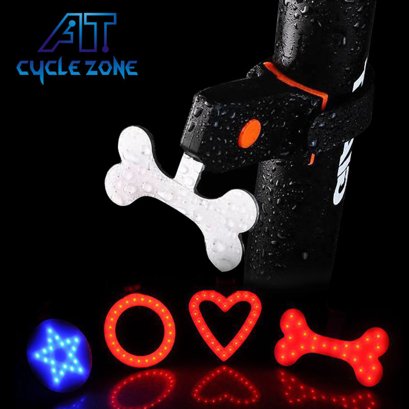 RTS Creativity Bone type Lights Bike Rear Tube Lights Waterproof USB Rechargeable LED Safe Lamp Bicycle Taillig Warning Light