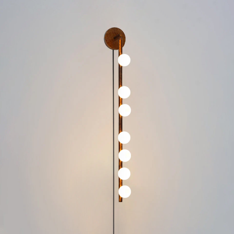 Brass Glass Tube Plug-in Wall Lamp