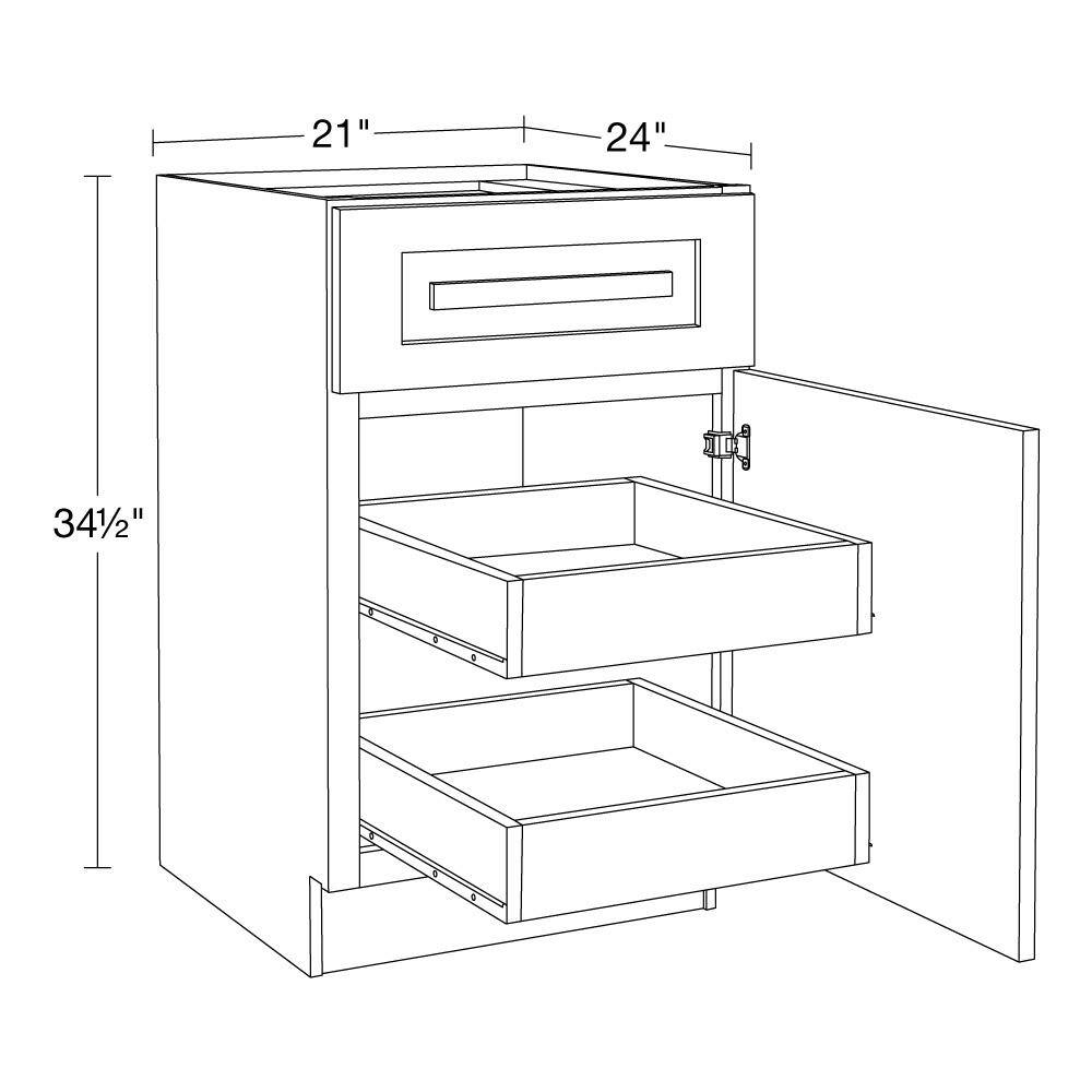 Home Decorators Collection Grayson 21 in. W x 24 in. D x 34.5 in. H Pearl Gray Plywood Shaker Stock Assembled Base Kitchen Cabinet B21R-2T-GPG