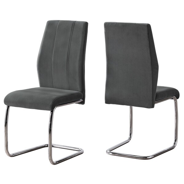 Dining Chair， Set Of 2， Side， Upholste Kitchen， Dining Room， Velvet， Metal， Chrome， Contemporary， Modern