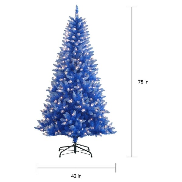 Puleo International 6.5 ft. PreLit Fashion Blue Artificial Christmas Tree