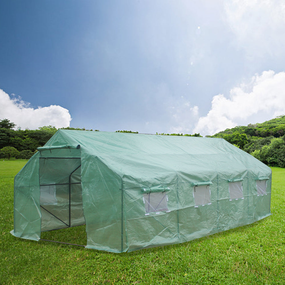 Carevas 20′x10′x7′-B Heavy Duty Greenhouse Plant Gardening Spiked Greenhouse Tent