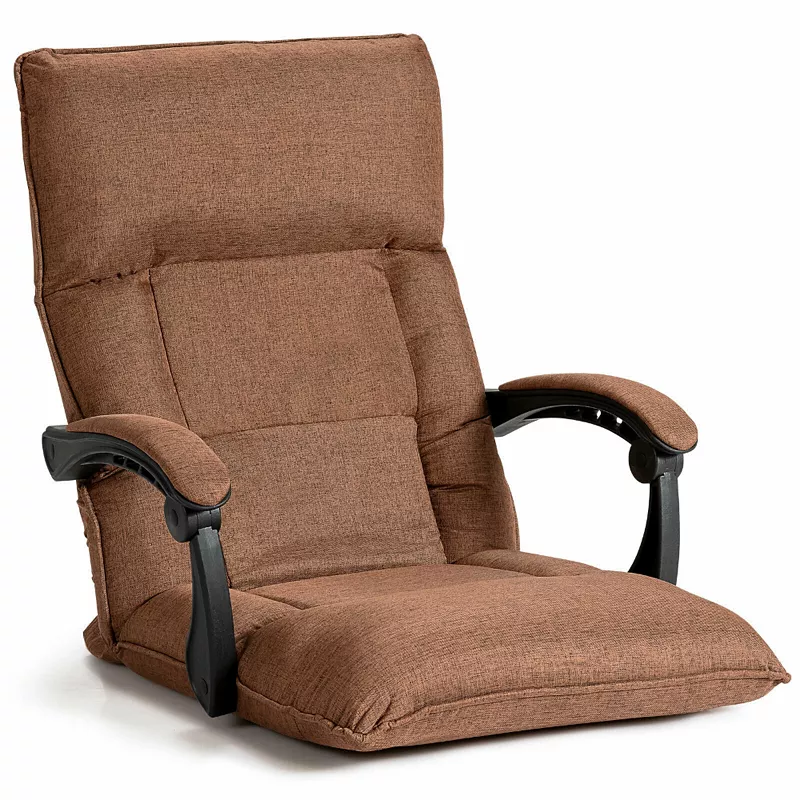 14-Position Adjusting Lazy Sofa Chair with Waist Pillow and Armrests