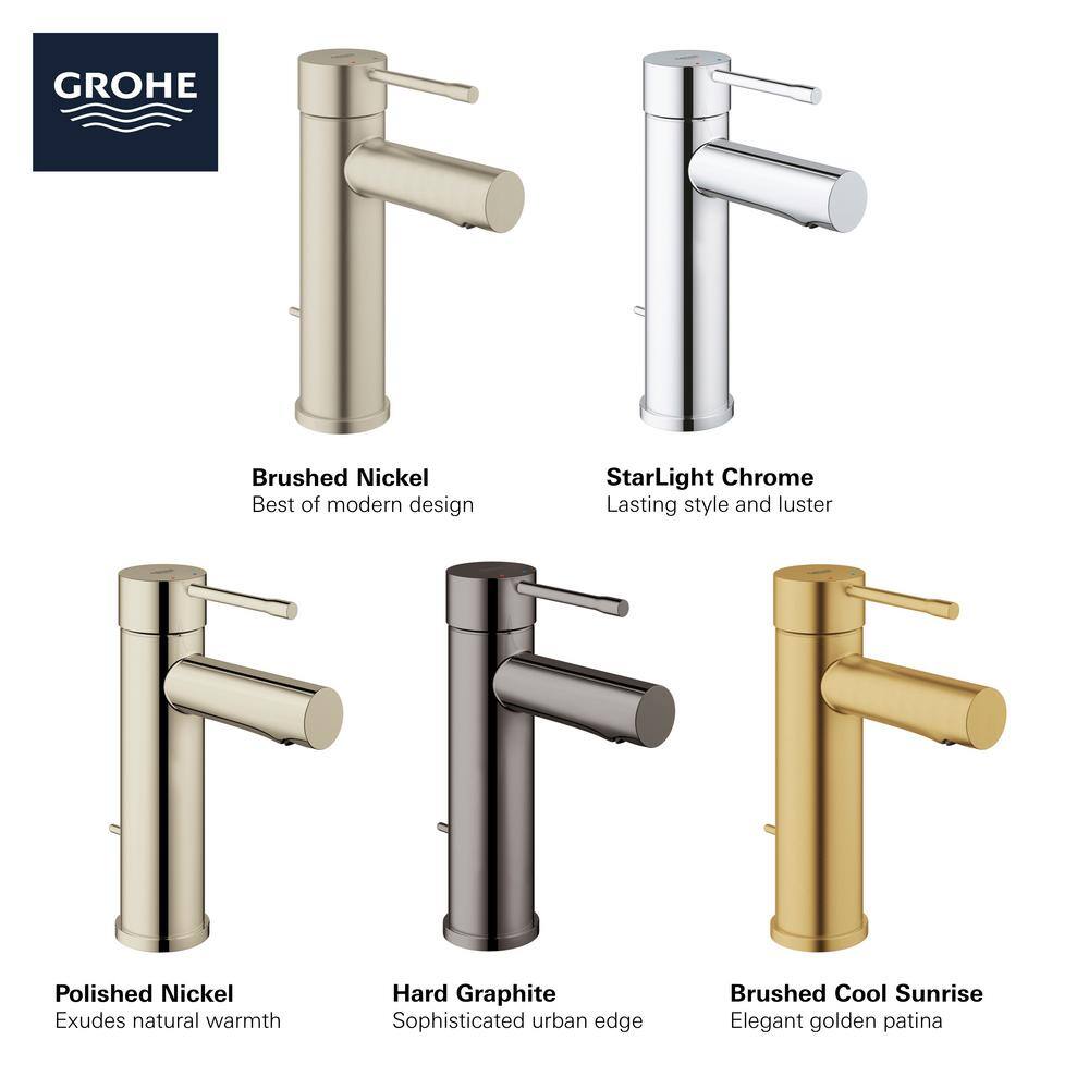 GROHE Essence New Single Hole Single-Handle 1.2 GPM Bathroom Faucet in StarLight Chrome 3221600A