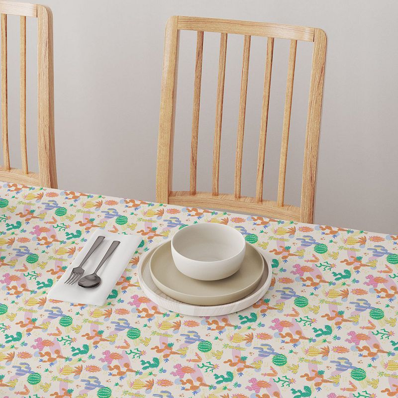 Square Tablecloth， 100% Cotton， 60x60， Bright Desert Pattern