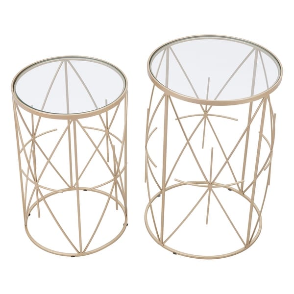 Set of 2 Hadrian Side Tables Gold - 15