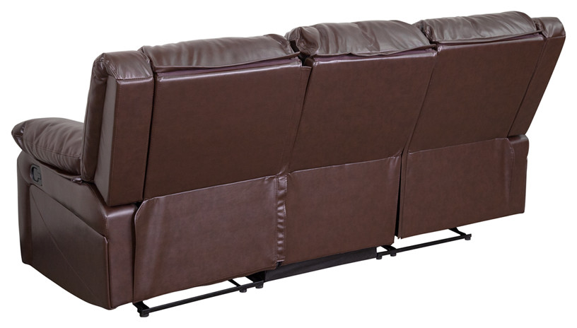 Harmony Series Brown LeatherSoft Sofa  Two Built  In Recliners   Contemporary   Sofas   by First of a Kind USA Inc  Houzz