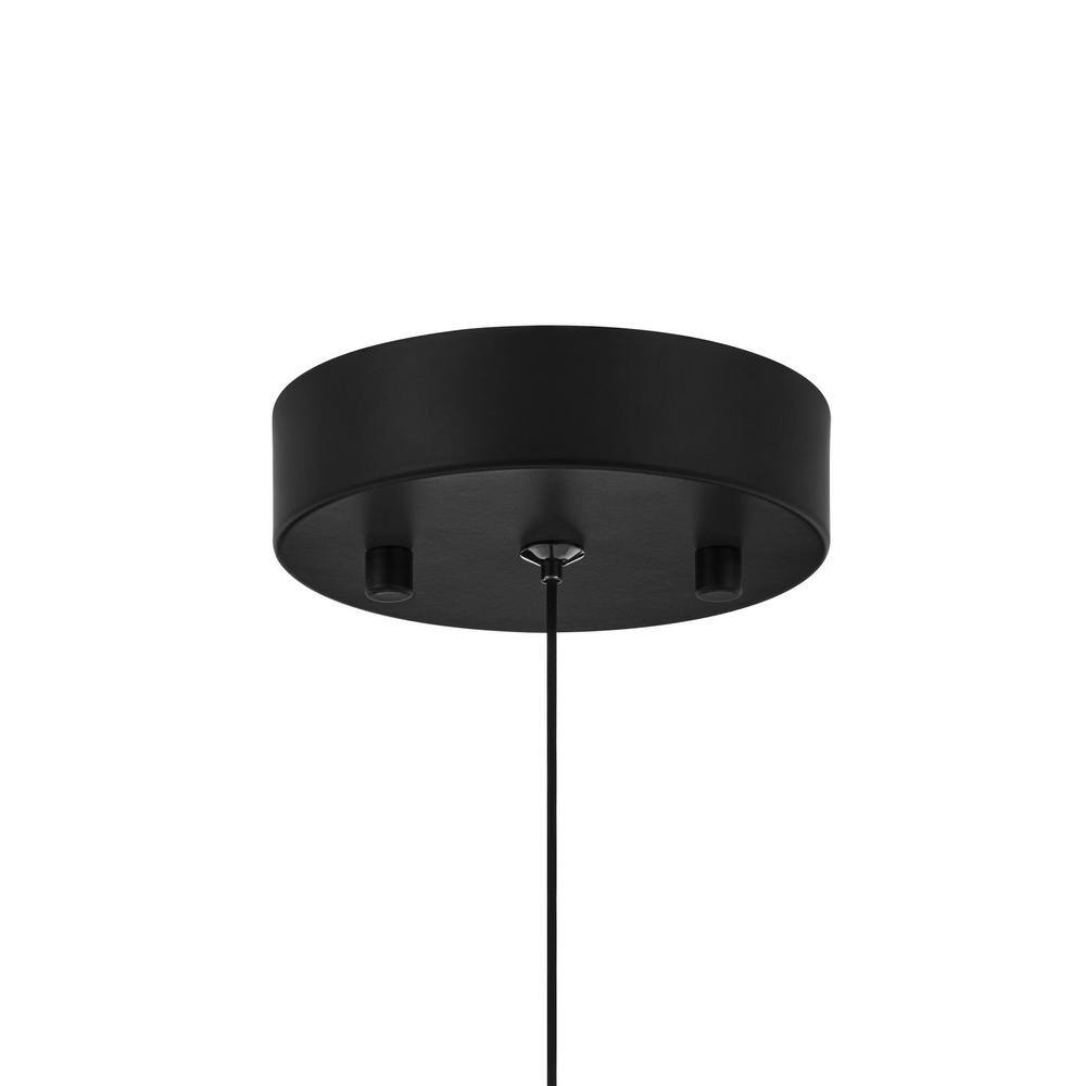 Hampton Bay Bellingham 8-Watt Matte Black Integrated LED Mini Pendant with Acrylic Shade HD7972C1