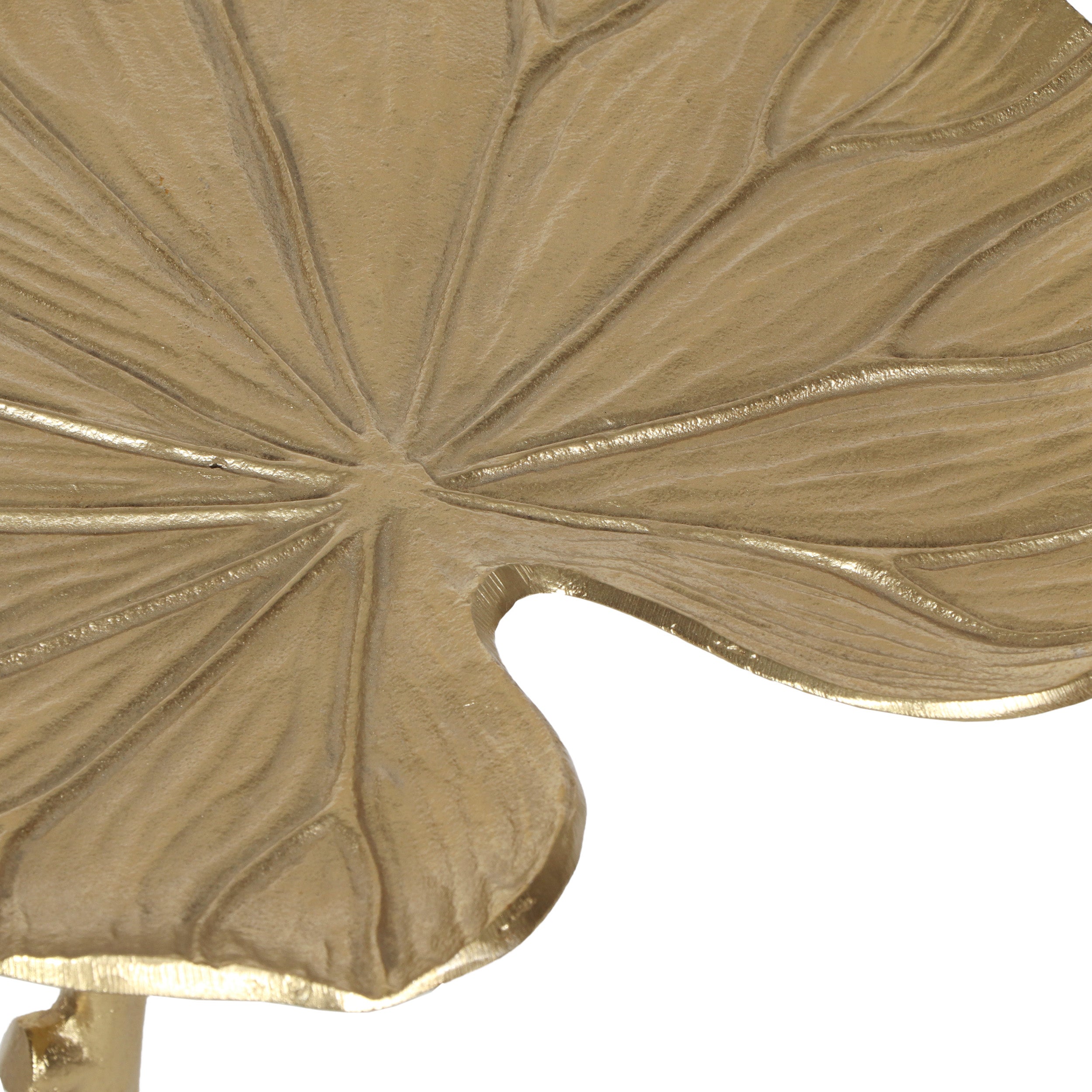 Malinta Boho Glam Handcrafted Aluminum Lily Pad Side Tables (Set of 3), Antique Gold