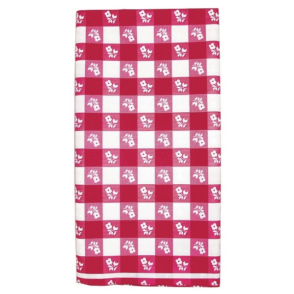 12 Red White Gingham Plastic Banquet Party Table Covers 108