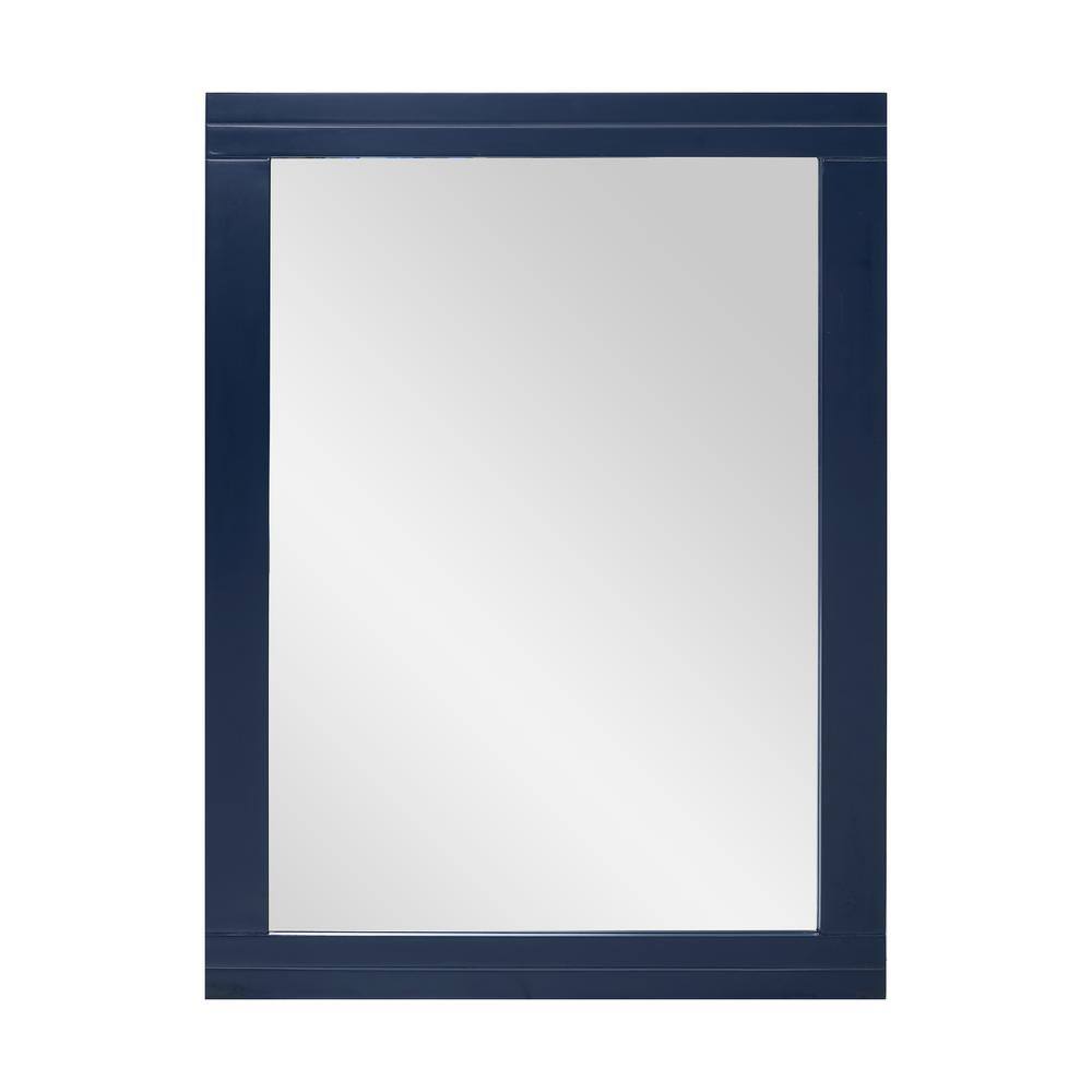 Home Decorators Collection Sturgess 24 in. W x 32 in. H Rectangular Navy Blue Wood Framed Surface Mount Medicine Cabinet with Mirror 19111-MC24-NB