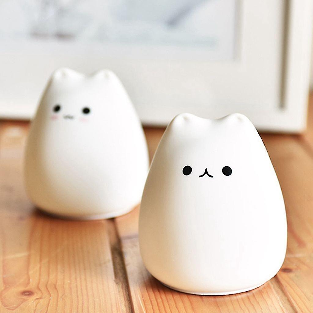 7 Colors Cute Night Lamp Kids Bedroom Cat Silicone Led Touch Sensor Light-h01