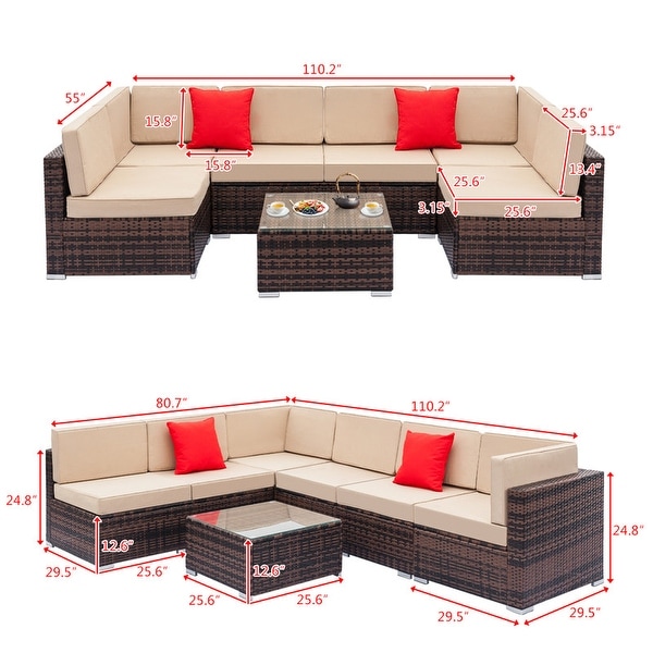 Gereja PE Rattan 7piece Outdoor Sectional Sofa Set by Havenside Home