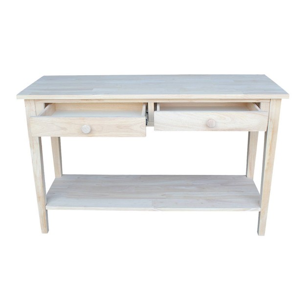 Spencer Console Server Table Unfinished Light Brown International Concepts