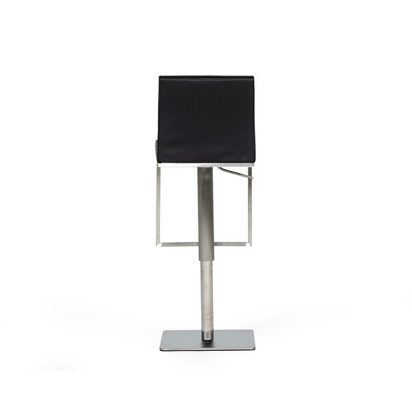 Modrest Folsum Modern Black and Brushed Stainless Steel Bar Stool