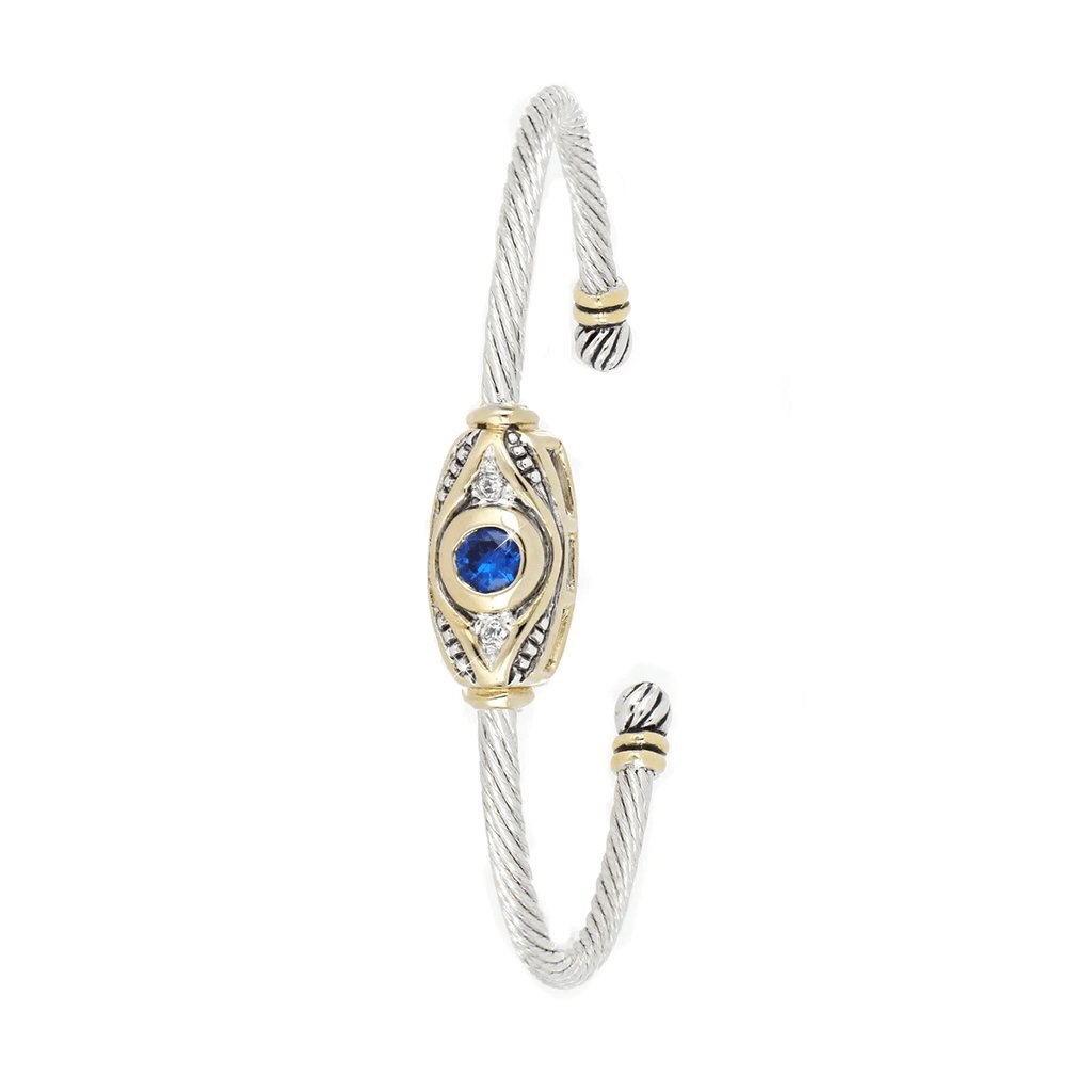 John Medeiros  Celebration Petite Pavé Evil Eye Wire Cuff Bracelet