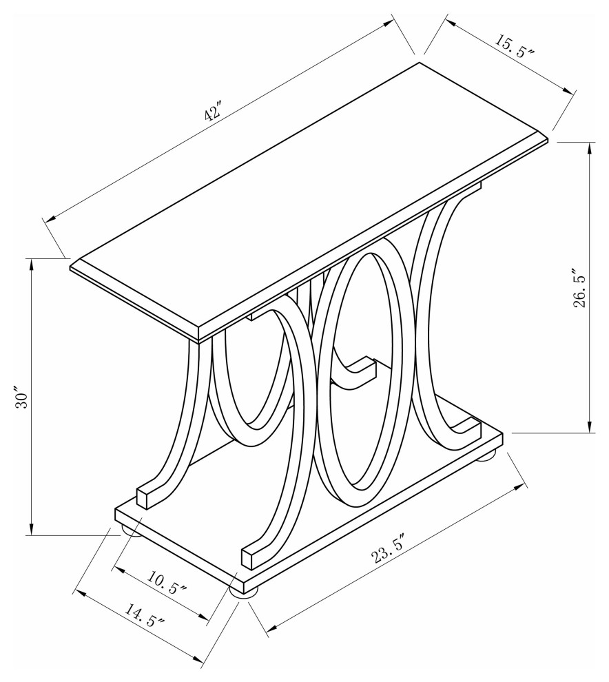 Shelly C shaped Base Sofa Table Cappuccino   Modern   Console Tables   by Modon  Houzz