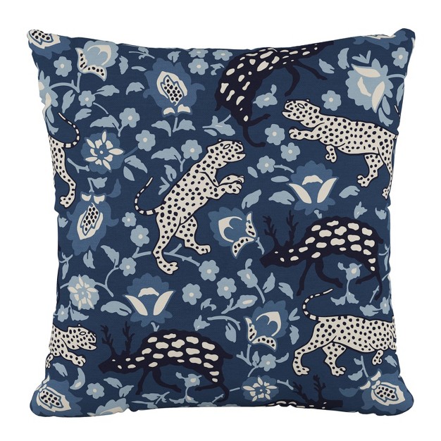 Skyline Furniture Square Outdoor Throw Pillow Leopard Blue