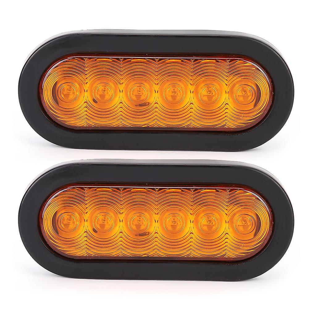 2pcs 12v Truck Side Marker Light Warning Lamp 6led 6000k High Brightness