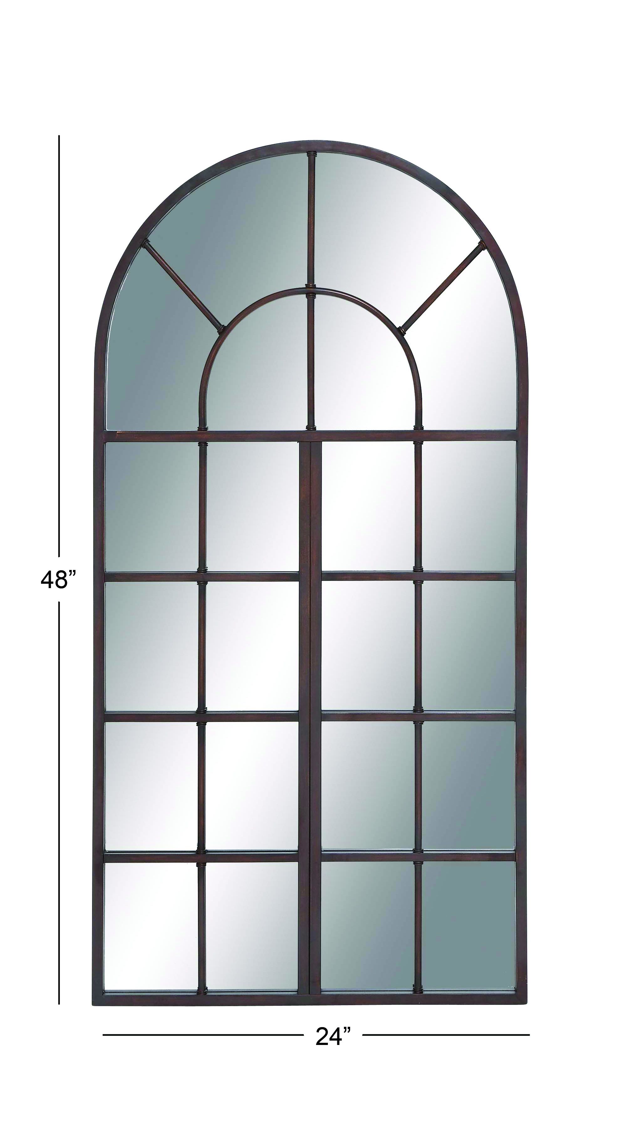 Brown Traditional Metal Wall Mirror 48 x 24