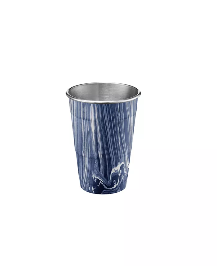 Cambridge Navy and Light Blue Swirl 18 oz Party Cups - Set of 2